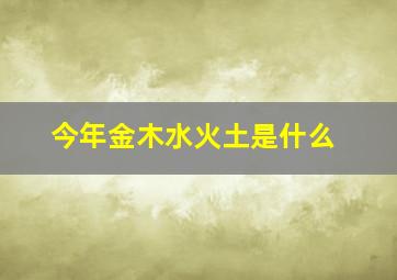 今年金木水火土是什么