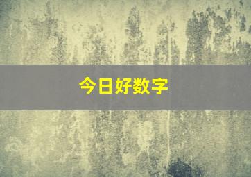 今日好数字