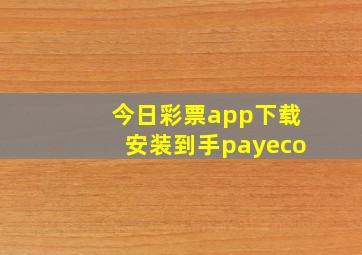 今日彩票app下载安装到手payeco