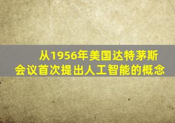 从1956年美国达特茅斯会议首次提出人工智能的概念