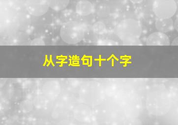 从字造句十个字