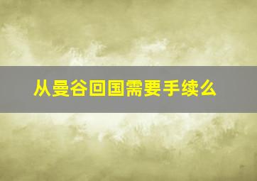 从曼谷回国需要手续么