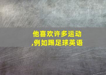 他喜欢许多运动,例如踢足球英语