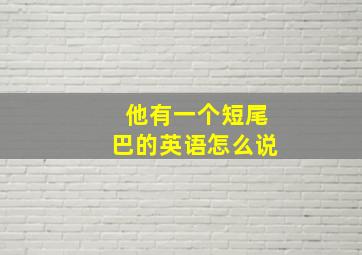 他有一个短尾巴的英语怎么说