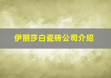 伊丽莎白瓷砖公司介绍