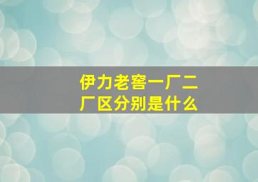 伊力老窖一厂二厂区分别是什么