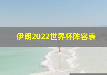 伊朗2022世界杯阵容表