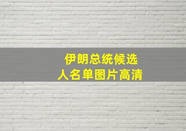 伊朗总统候选人名单图片高清