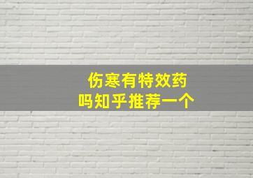 伤寒有特效药吗知乎推荐一个