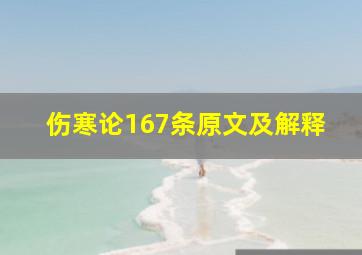 伤寒论167条原文及解释