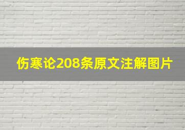 伤寒论208条原文注解图片