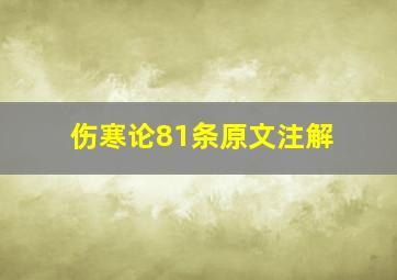 伤寒论81条原文注解