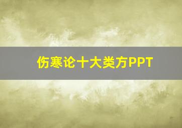 伤寒论十大类方PPT