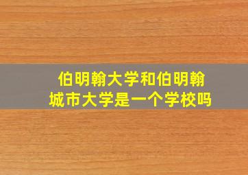 伯明翰大学和伯明翰城市大学是一个学校吗