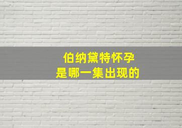 伯纳黛特怀孕是哪一集出现的