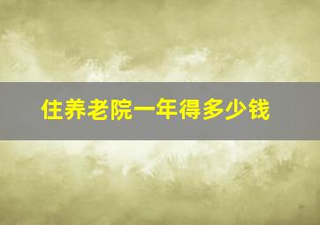 住养老院一年得多少钱