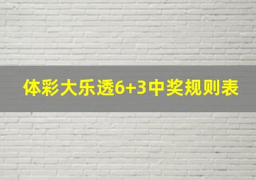 体彩大乐透6+3中奖规则表