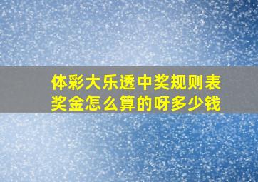 体彩大乐透中奖规则表奖金怎么算的呀多少钱