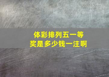 体彩排列五一等奖是多少钱一注啊