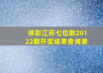 体彩江苏七位数20122期开奖结果查询表