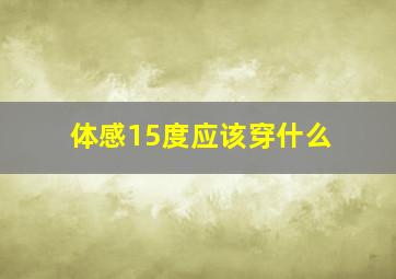 体感15度应该穿什么