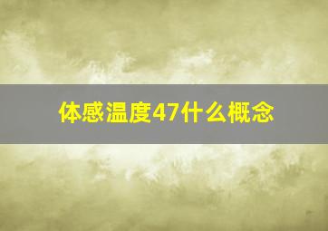 体感温度47什么概念