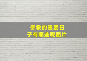 佛教的重要日子有哪些呢图片