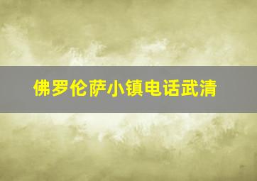 佛罗伦萨小镇电话武清