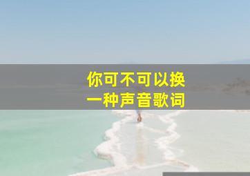 你可不可以换一种声音歌词