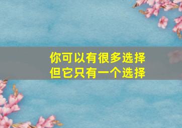 你可以有很多选择但它只有一个选择