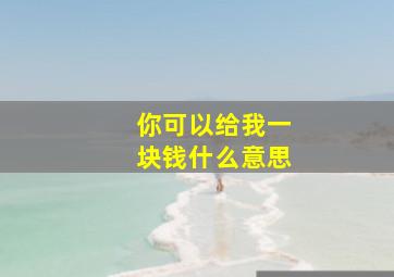 你可以给我一块钱什么意思