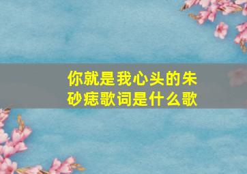 你就是我心头的朱砂痣歌词是什么歌