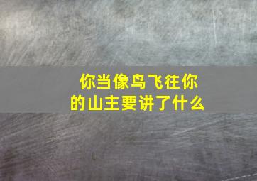 你当像鸟飞往你的山主要讲了什么