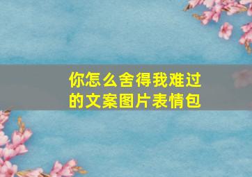 你怎么舍得我难过的文案图片表情包