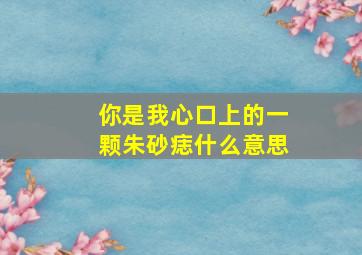 你是我心口上的一颗朱砂痣什么意思