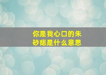 你是我心口的朱砂痣是什么意思