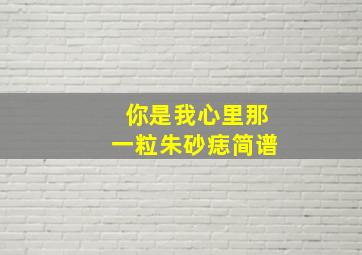 你是我心里那一粒朱砂痣简谱