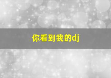 你看到我的dj