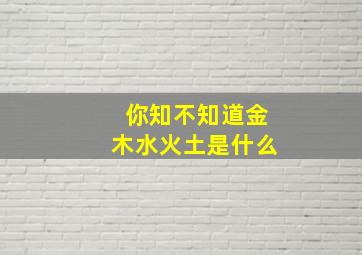 你知不知道金木水火土是什么