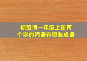 你组词一年级上册两个字的词语有哪些成语