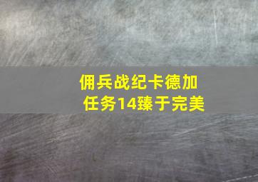 佣兵战纪卡德加任务14臻于完美