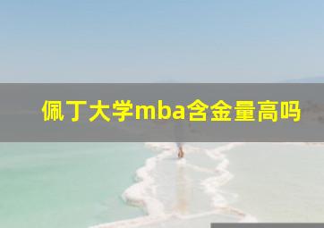 佩丁大学mba含金量高吗