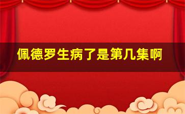 佩德罗生病了是第几集啊