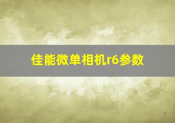 佳能微单相机r6参数