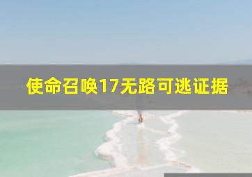 使命召唤17无路可逃证据