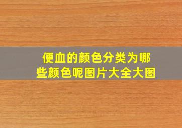 便血的颜色分类为哪些颜色呢图片大全大图