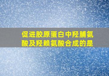 促进胶原蛋白中羟脯氨酸及羟赖氨酸合成的是