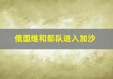 俄国维和部队进入加沙