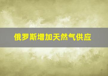 俄罗斯增加天然气供应