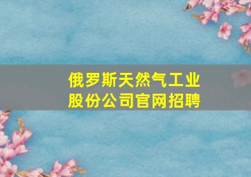 俄罗斯天然气工业股份公司官网招聘